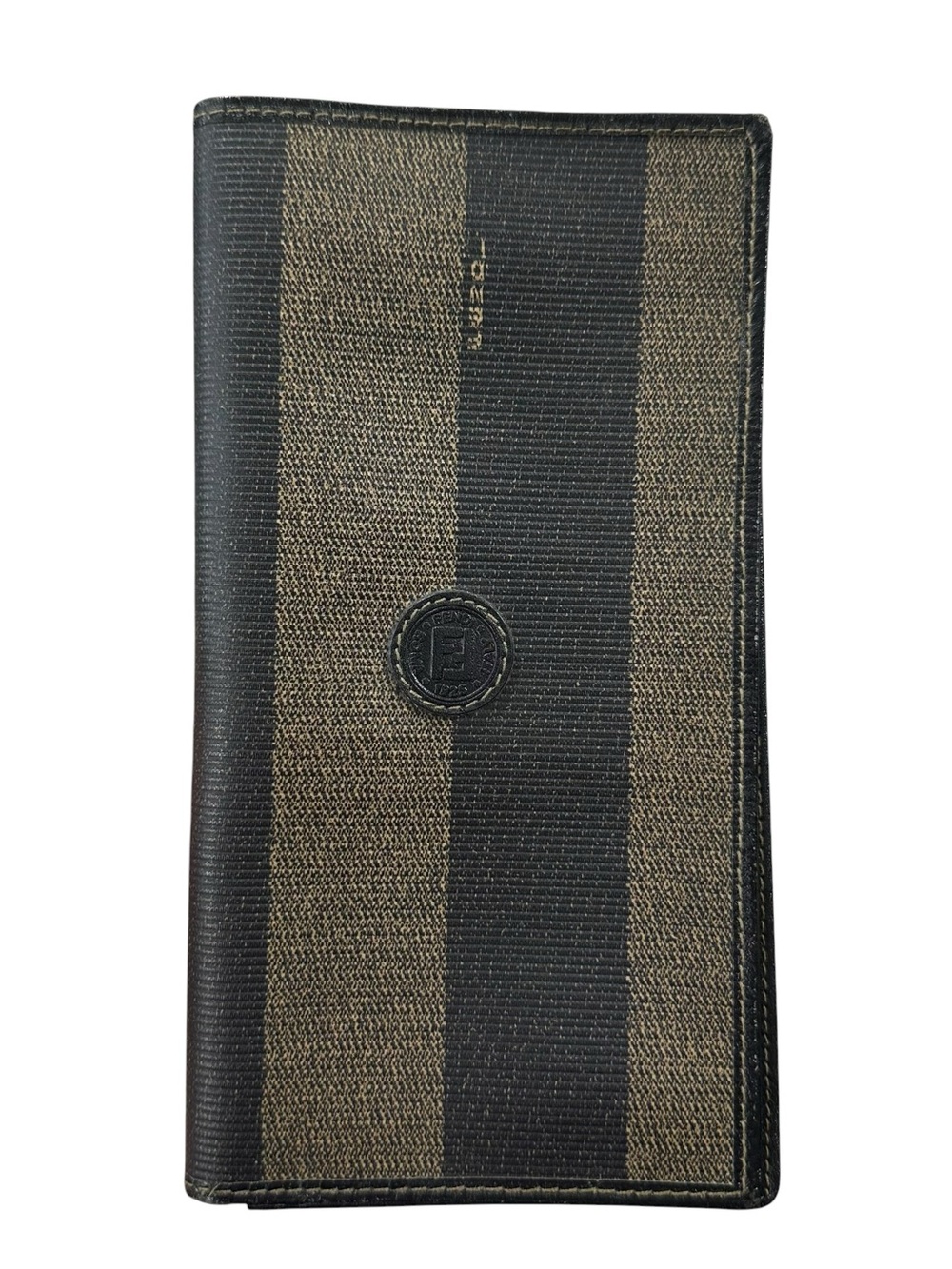 FENDI Pequin Black & Tan Leather Slim Long Bifold Wallet - Picture 5 of 13